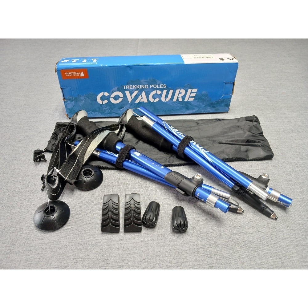 Covacure Collapsible Trekking Poles 7075 Aluminum Tri Fold Lightweight Adjustabl